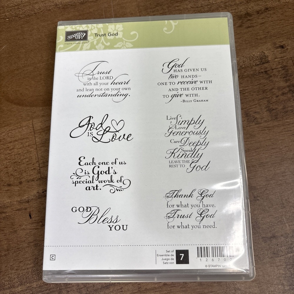 Stampin' Up! Trust God Stamp Set 126702 Cling Religious Phrases
